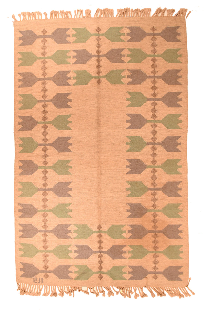 Vintage Swedish Kilim Rug 5'2'' x 8'0