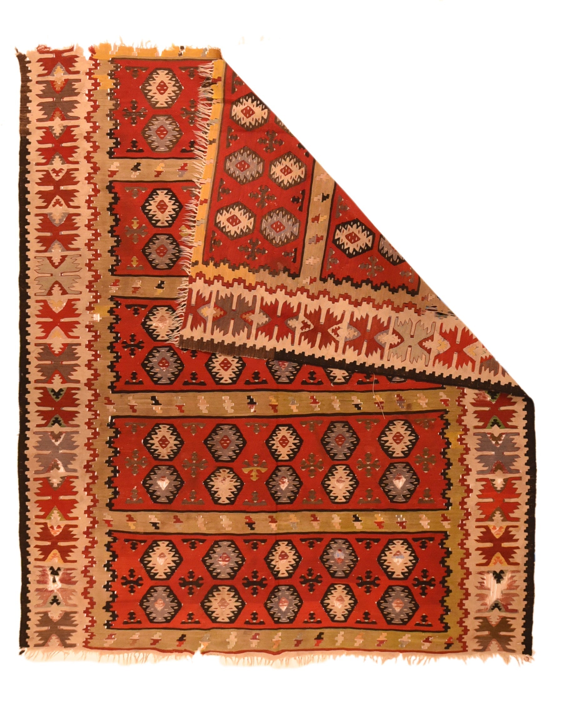 Antique Turkish Kilim Rug 4'5'' x 5'4''