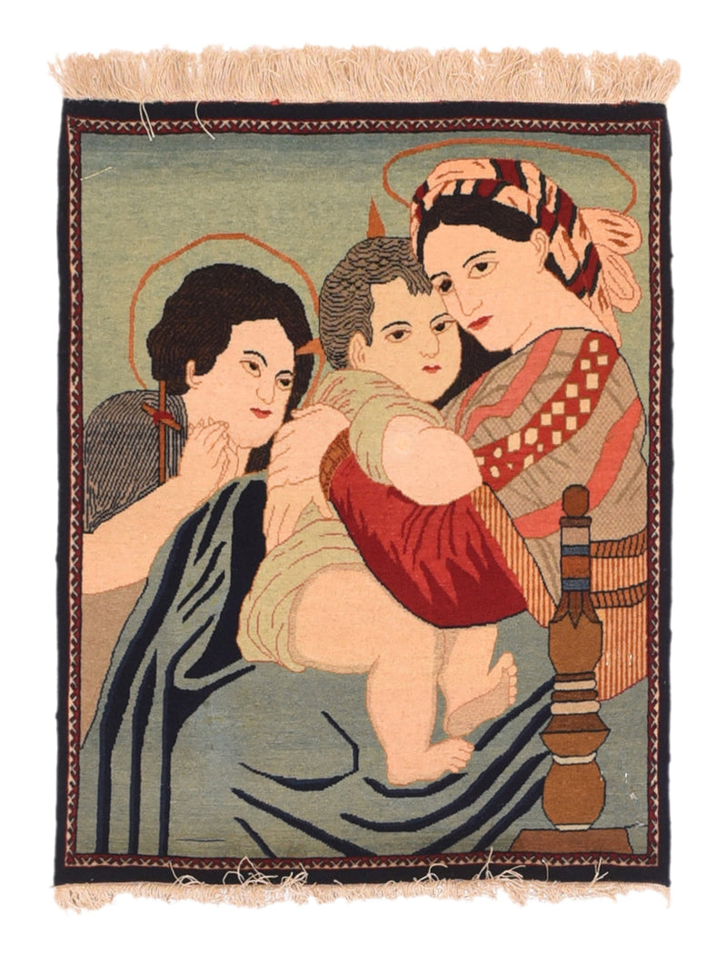 Vintage  Tabriz Pictorial 2'1'' x 2'4''