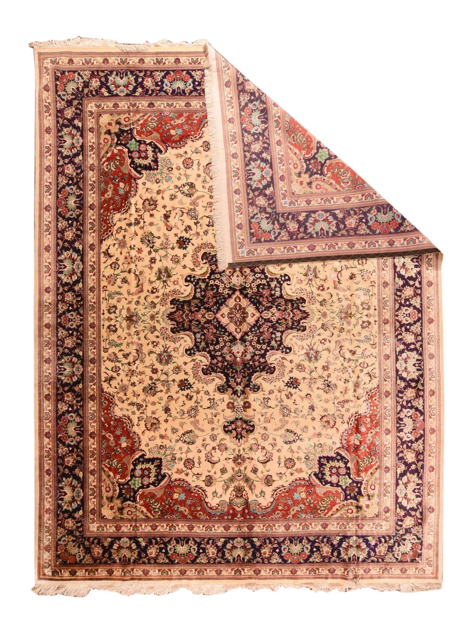 Extremely Fine Vintage Silk  Qum Rug 10'1'' x 13'6''