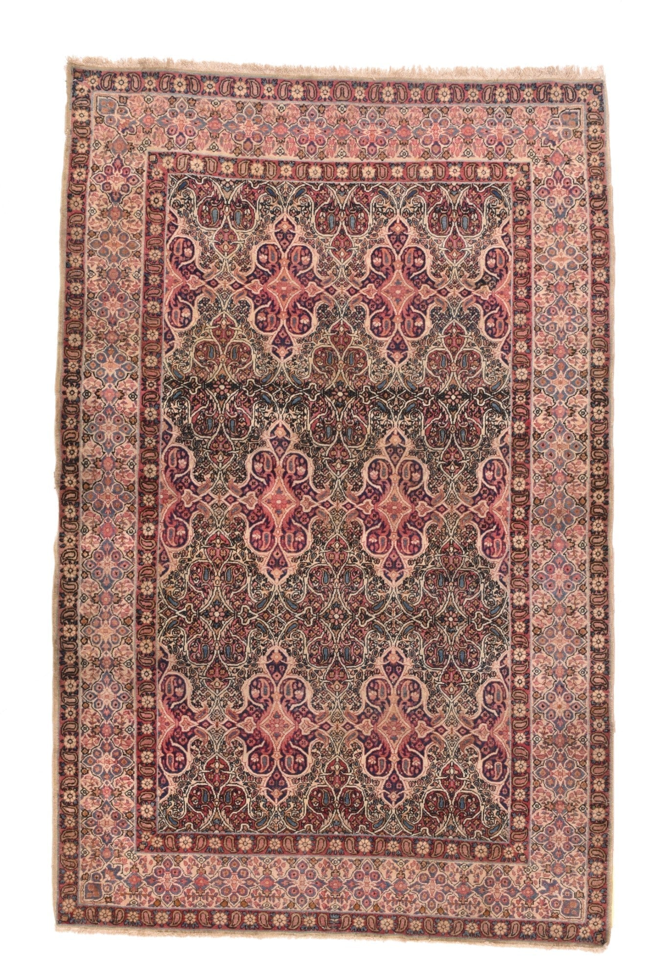 Antique Salmon Lavar Kerman Rug 4'8'' x 7'3''