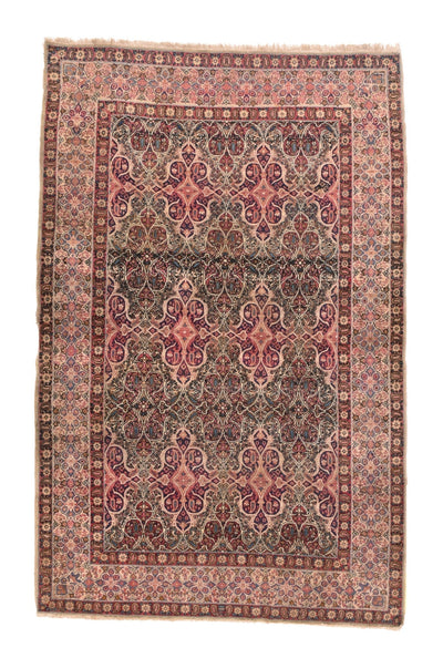 Antique Salmon Lavar Kerman Rug 4'8'' x 7'3''