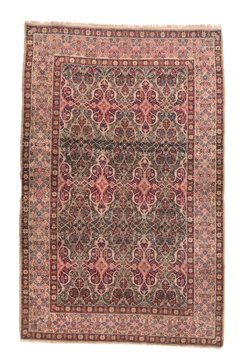 Antique Salmon Lavar Kerman Rug 4'8'' x 7'3''
