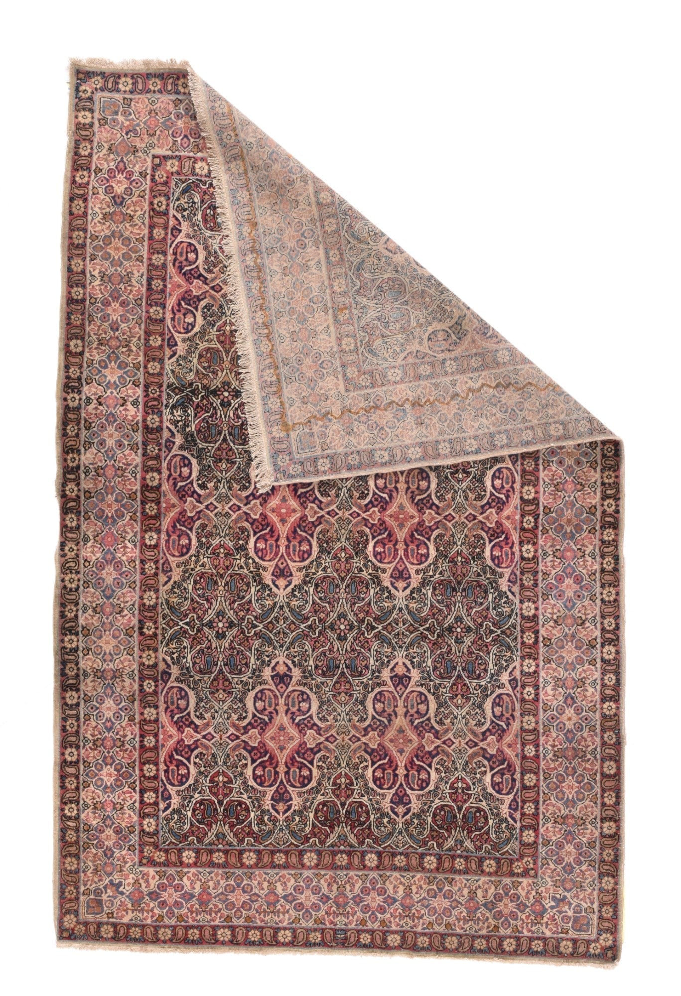 Antique Salmon Lavar Kerman Rug 4'8'' x 7'3''