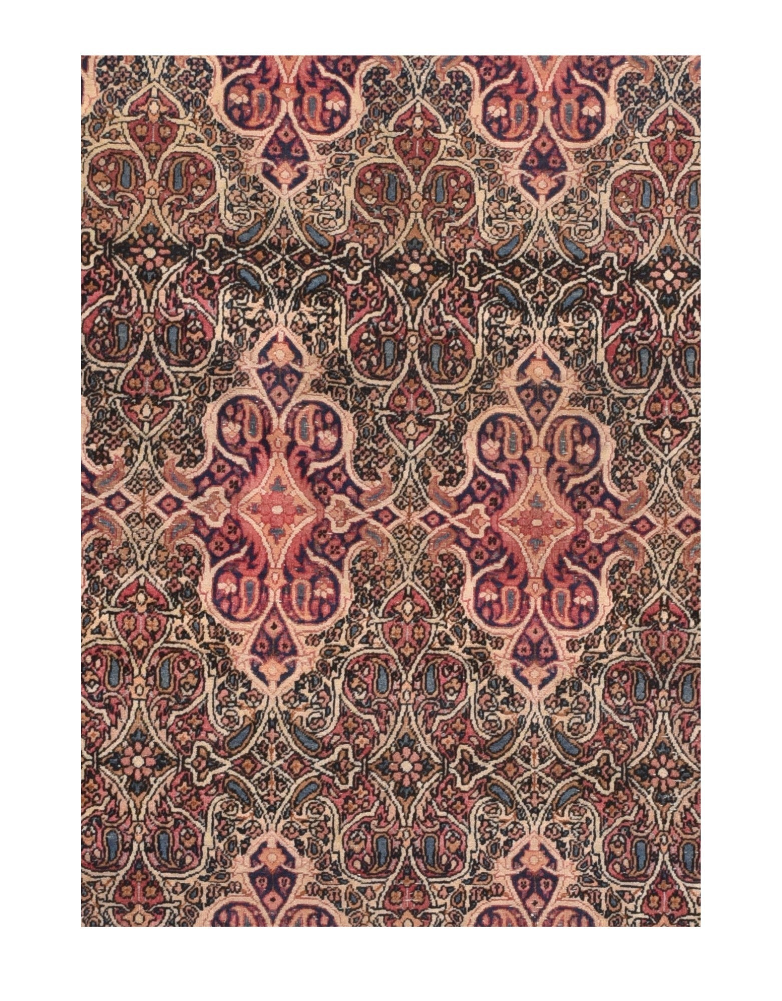Antique Salmon Lavar Kerman Rug 4'8'' x 7'3''
