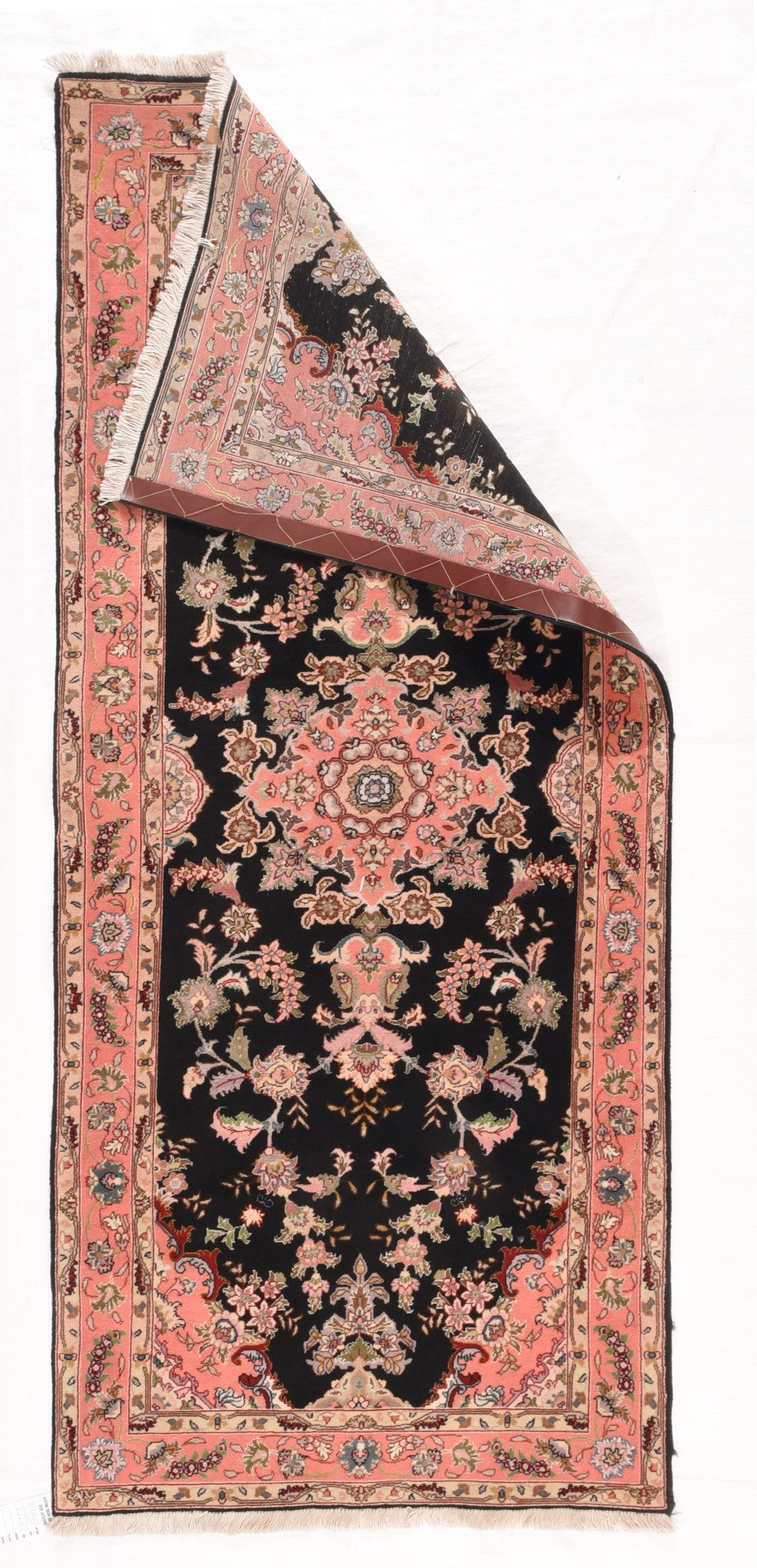 Extremely Fine Vintage  Tabriz Wool & Silk 70 Raj Rug 2'9'' x 6'4''