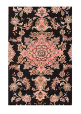 Extremely Fine Vintage  Tabriz Wool & Silk 70 Raj Rug 2'9'' x 6'4''