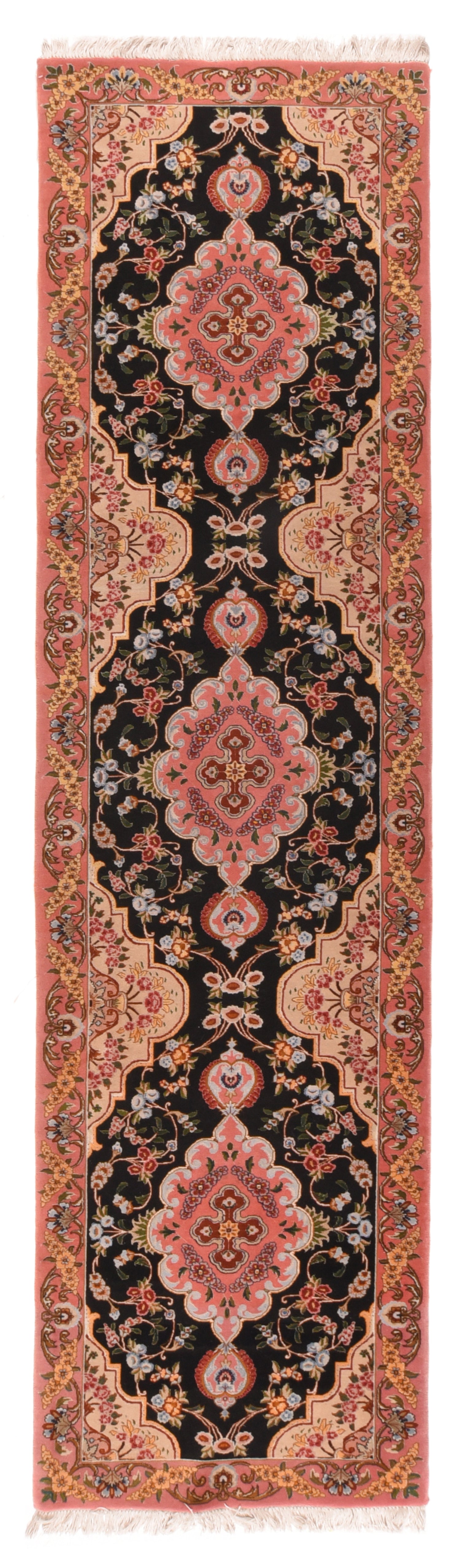 Black Tabriz Rug 2'7'' x 10'3''