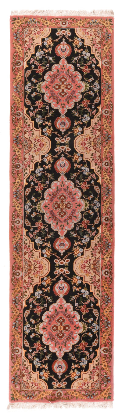 Black Tabriz Rug 2'7'' x 10'3''