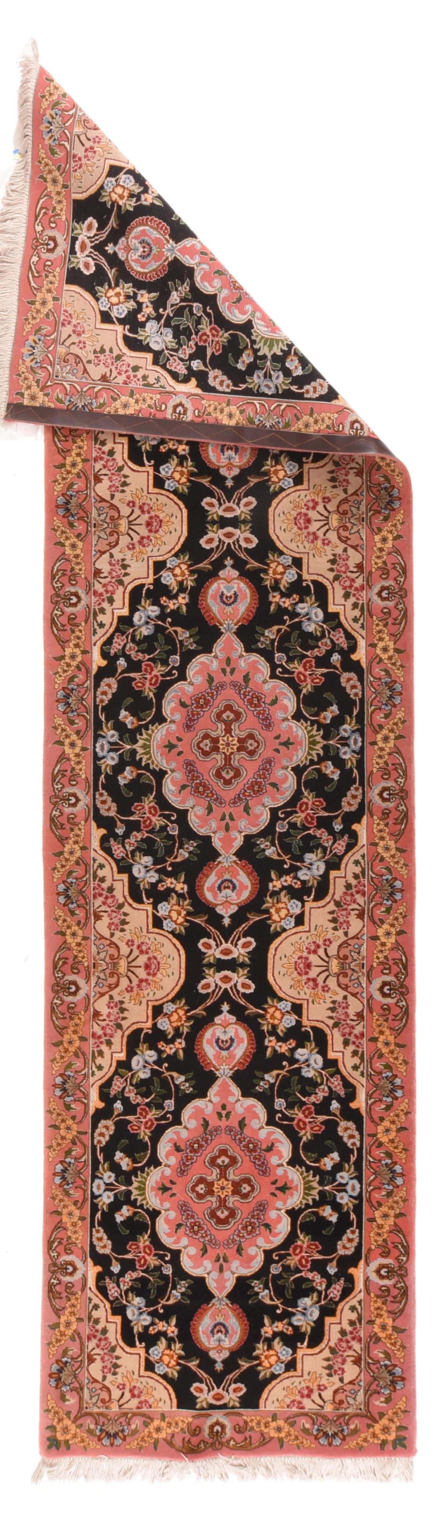Black Tabriz Rug 2'7'' x 10'3''