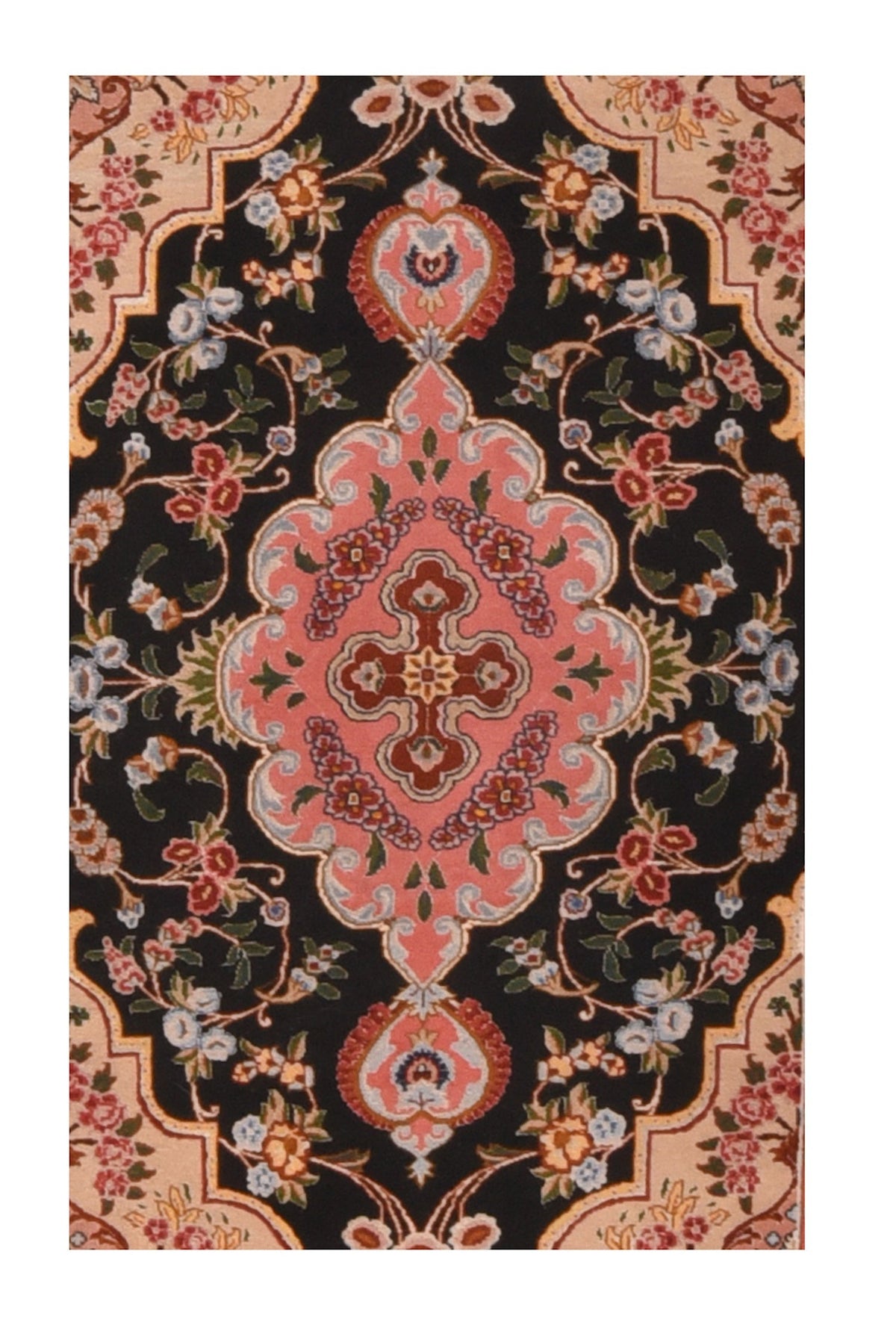 Black Tabriz Rug 2'7'' x 10'3''