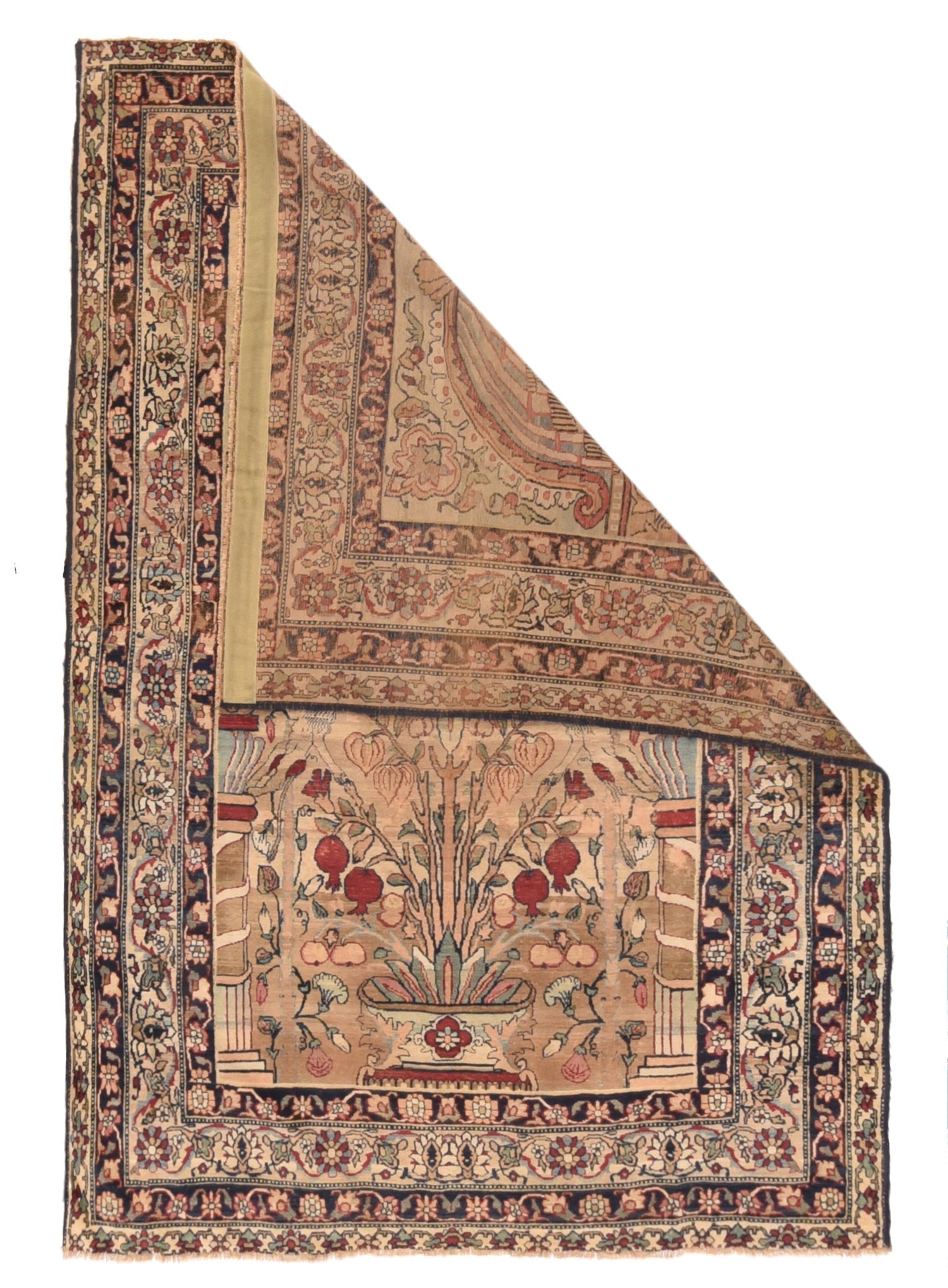 Antique Dark Beige Lavar Kerman Rug 4'4'' x 6'2''
