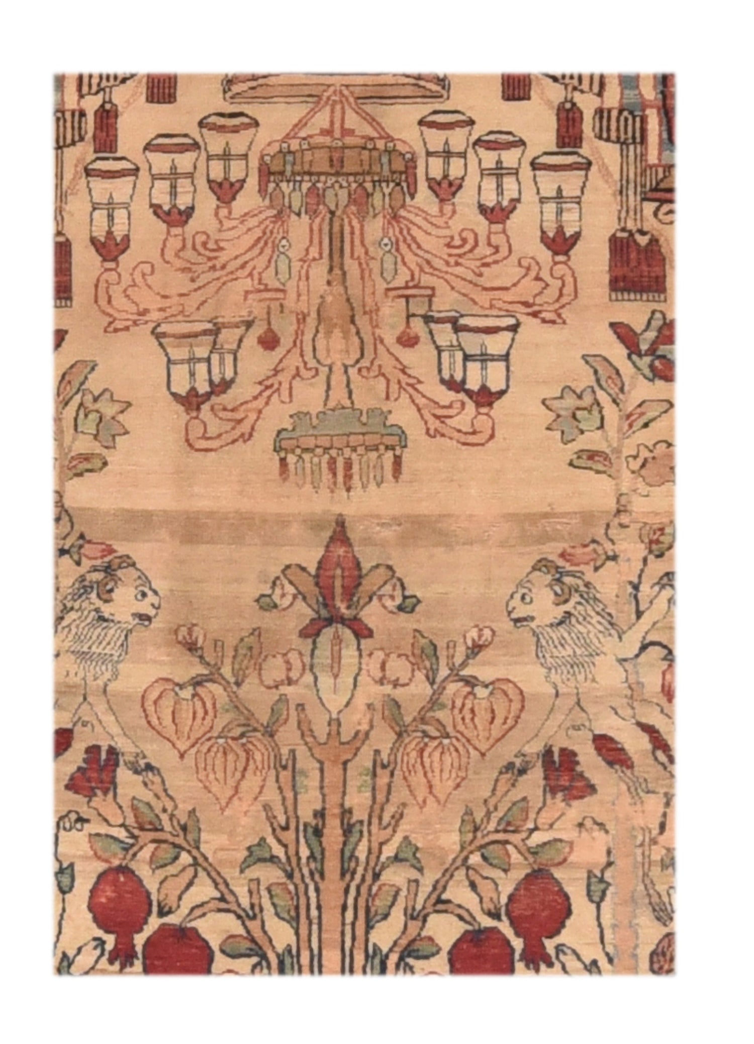 Antique Dark Beige Lavar Kerman Rug 4'4'' x 6'2''
