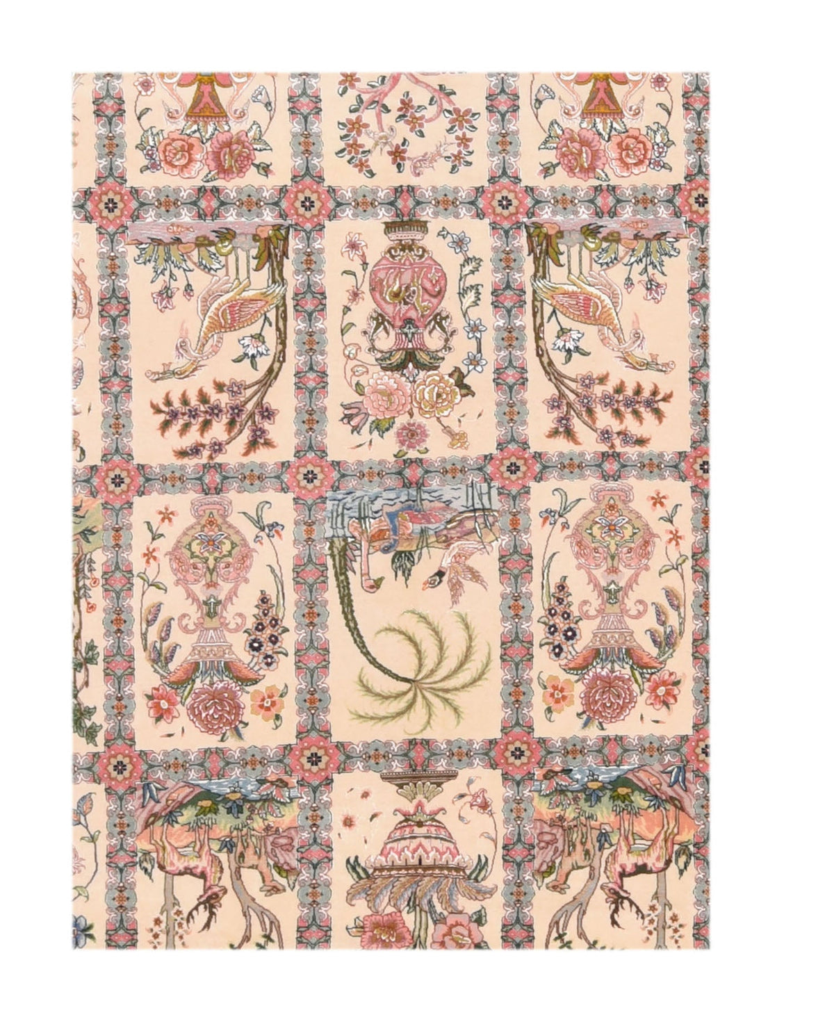 Extremely fine  Tabriz 70 Raj. Wool and Silk with a Silk foundation Rug 7'0'' x 10'0''