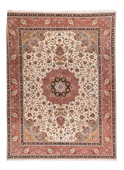 Extremely Fine Tabriz Woven by the Artist Master Weaver wool & silk Rug 9'10'' x 12'10