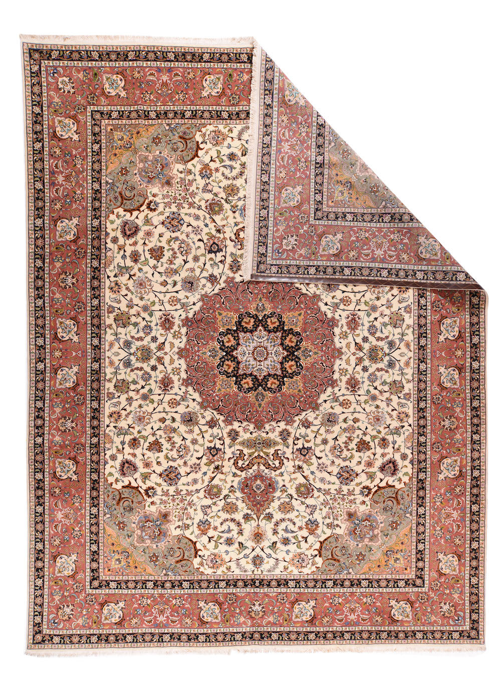 Extremely Fine Tabriz Woven by the Artist Master Weaver wool & silk Rug 9'10'' x 12'10"