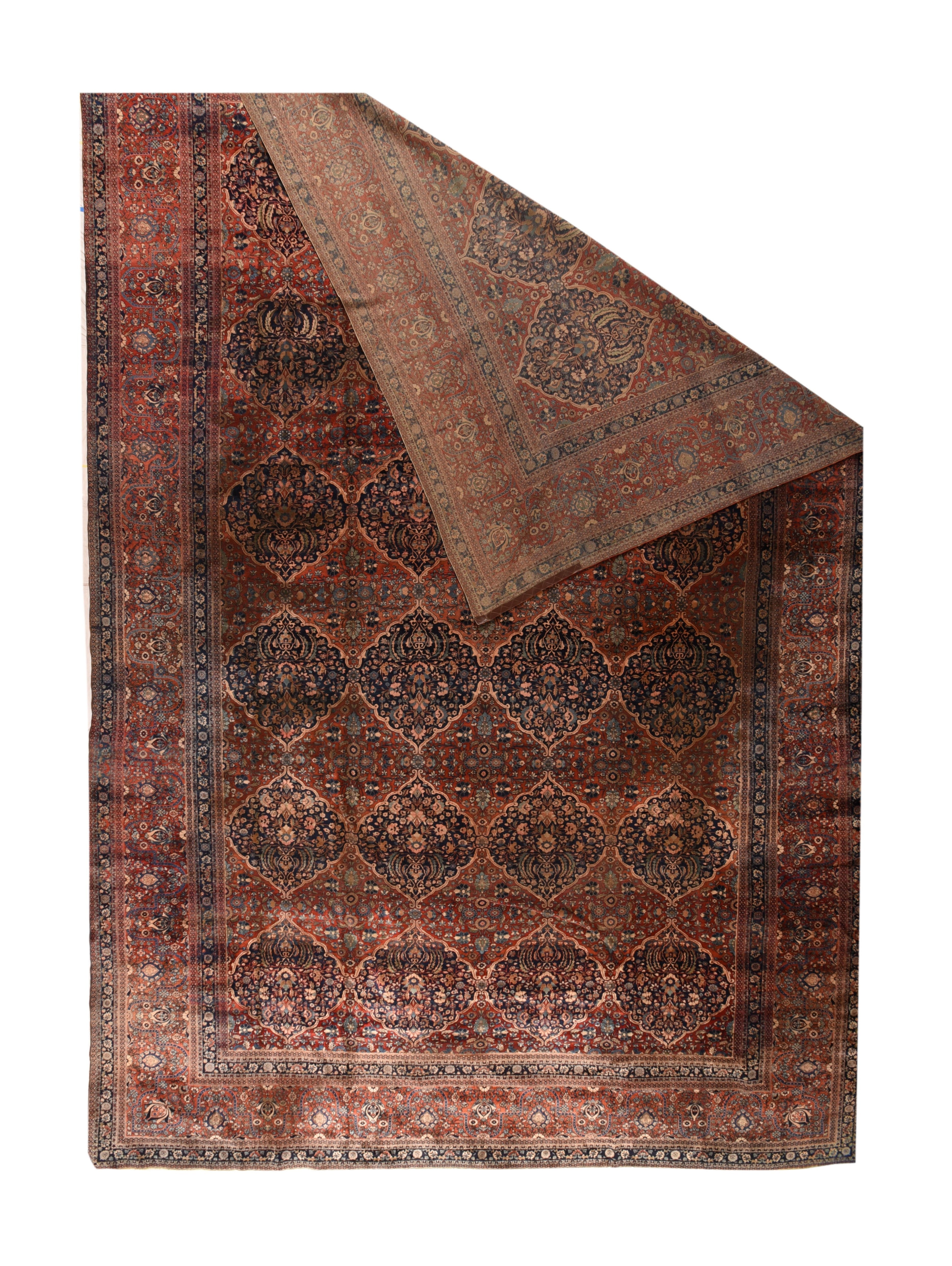 Antique Mohtasham Kashan Rug 13'3'' x 20'4''