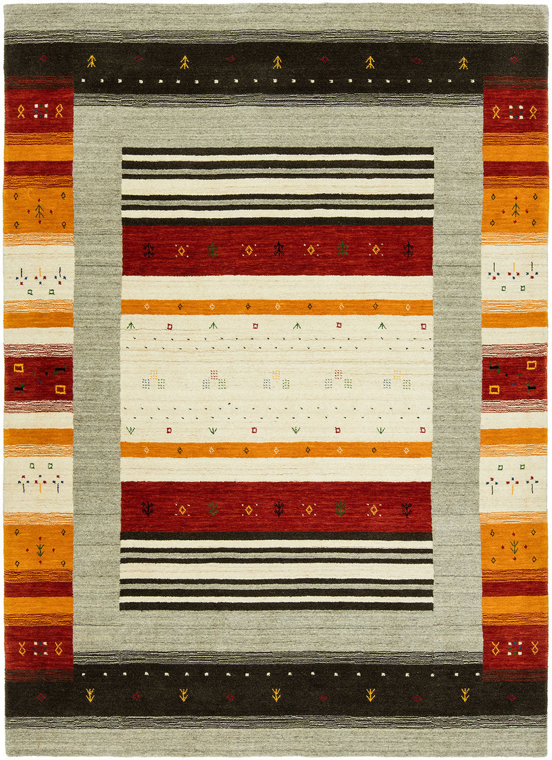 Folk FL-1128 Grey - Rust Rug