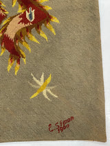 Extremely Fine French Mid Century Tapestry Signed E. Simon Rug 4' 4" x 6' 5"