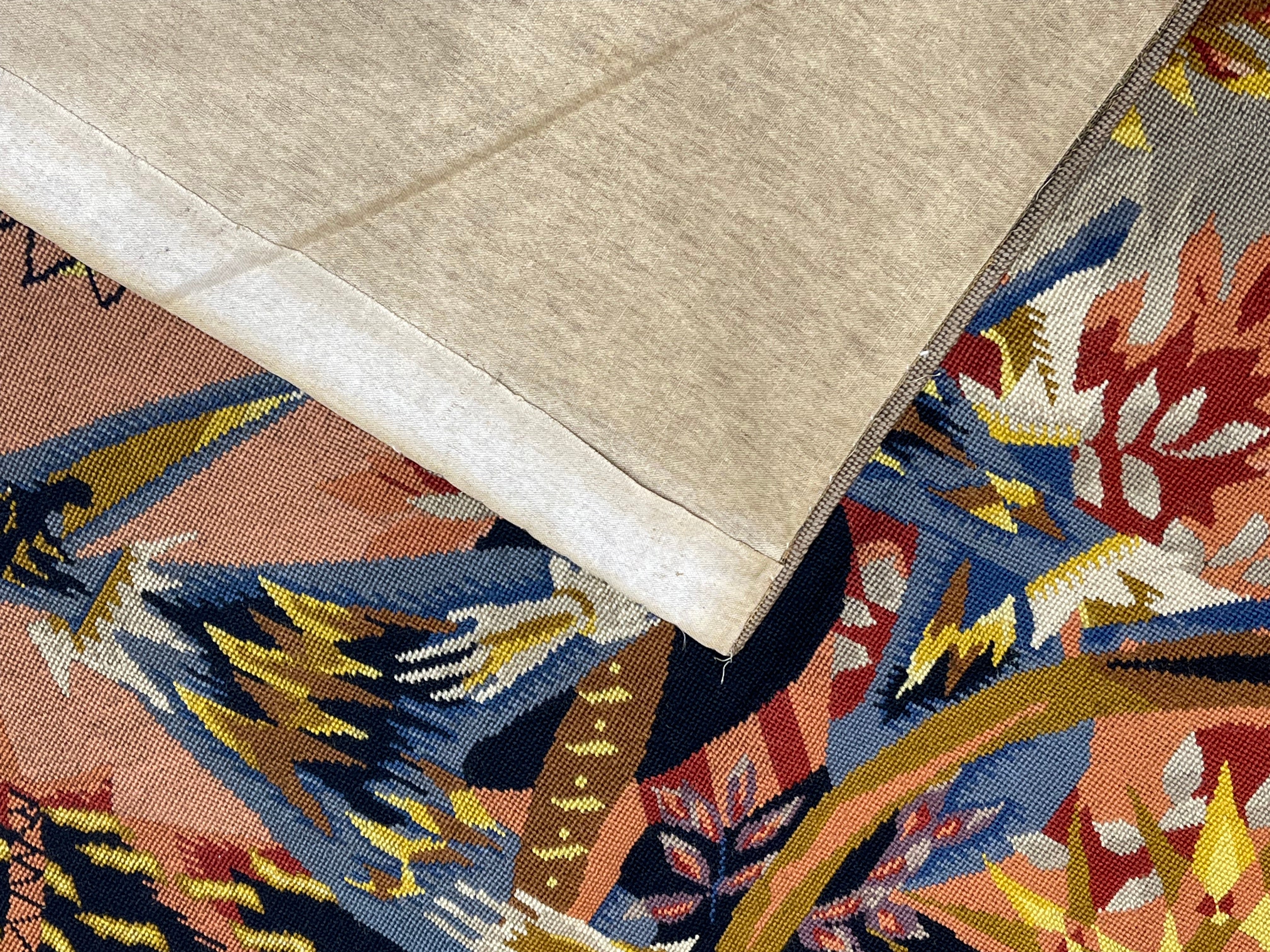 Extremely Fine French Mid Century Tapestry Signed E. Simon Rug 4' 4" x 6' 5"