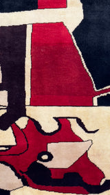 French Mid Century Wool Rug 5'0" x 6'2''