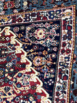 Antique  Qashqai Rug 4' 8" x 7' 11"