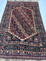 Antique  Qashqai Rug 4' 8" x 7' 11"