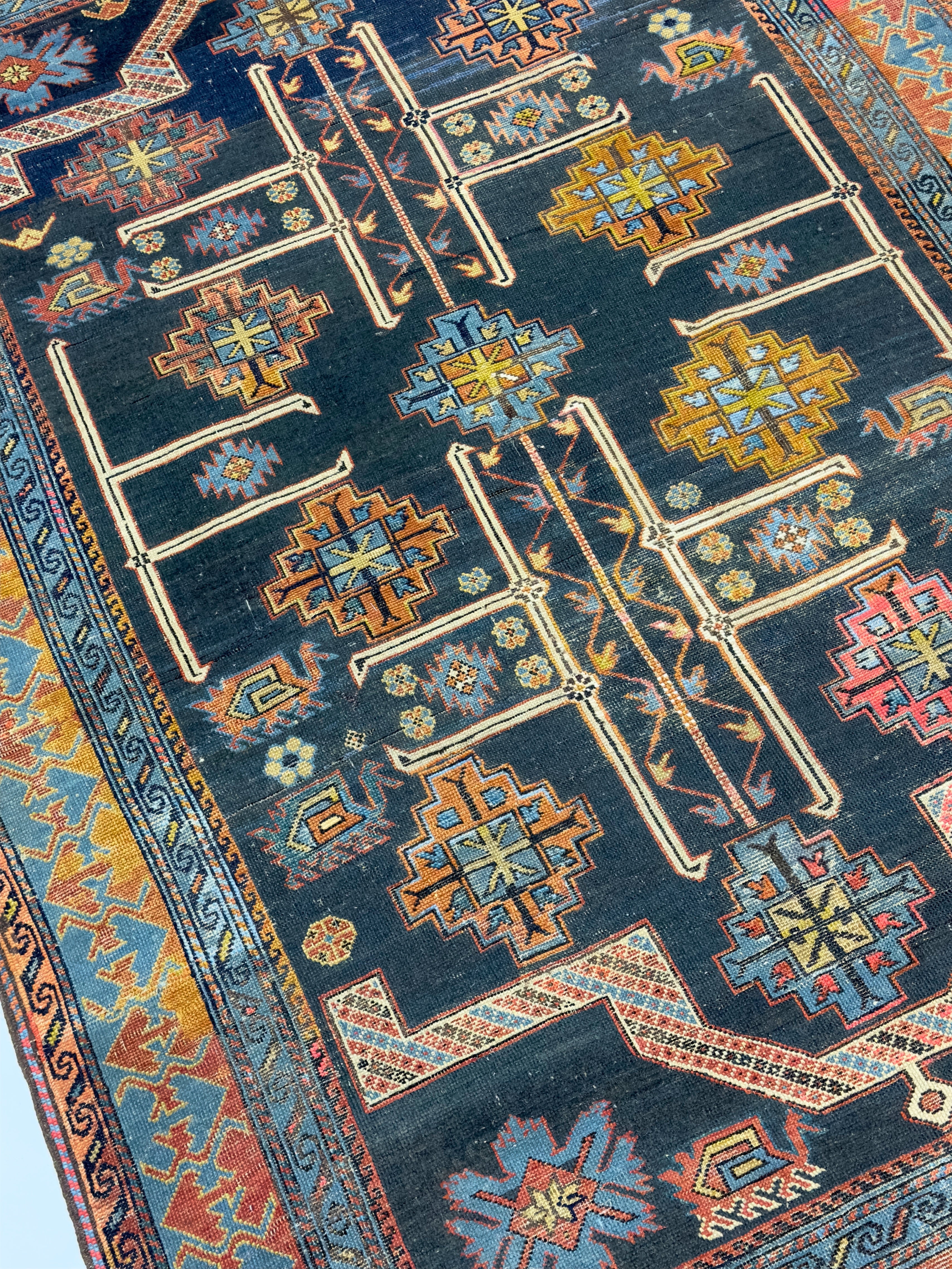 Antique Caucasian Kuba Shrivan Rug 4'1" x 5' 11"