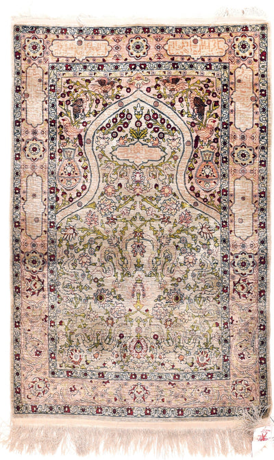 Extremely Fine Antique Silk Herekeh Rug 2'7'' x 4'0