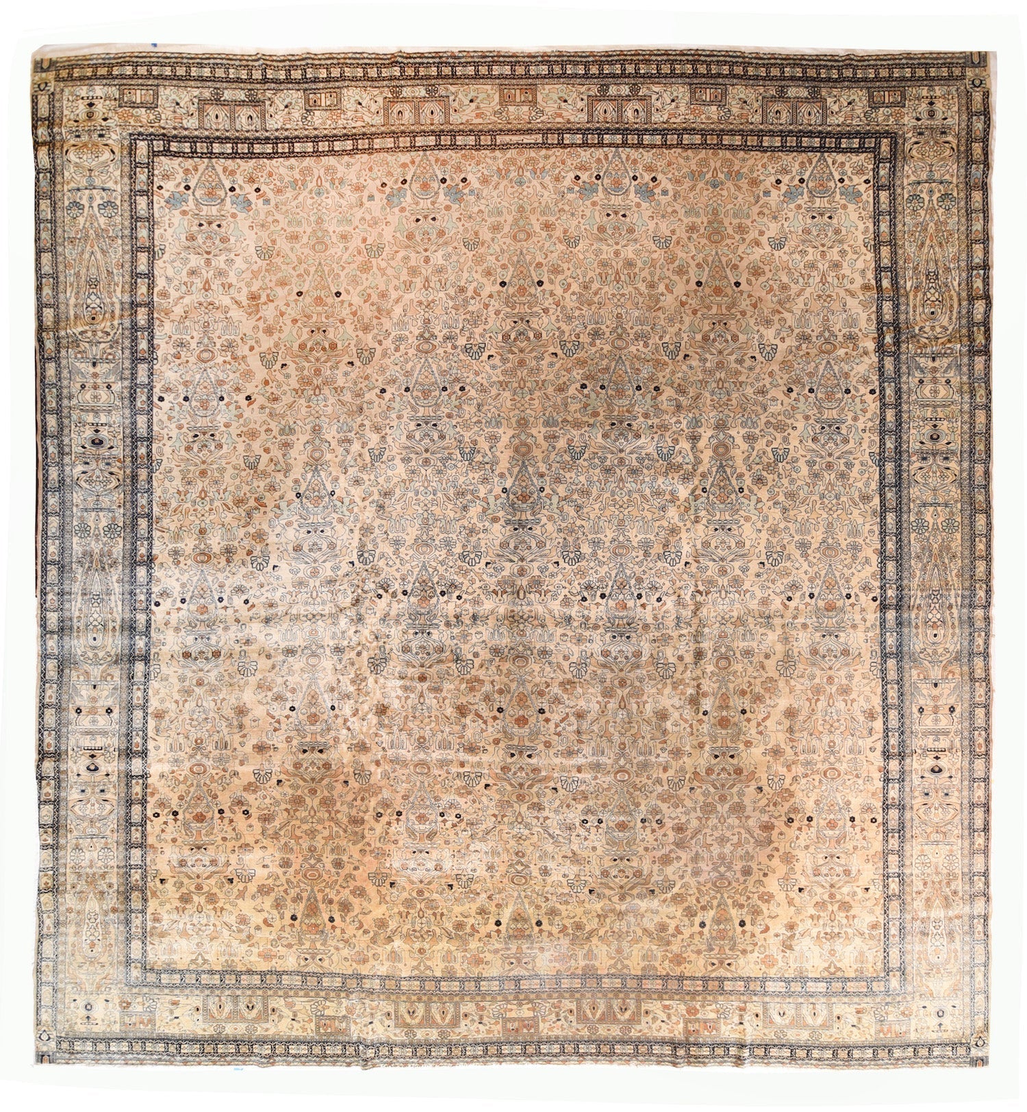 Antique Mohtasham Kashan Rug 13'0'' x 14'0''