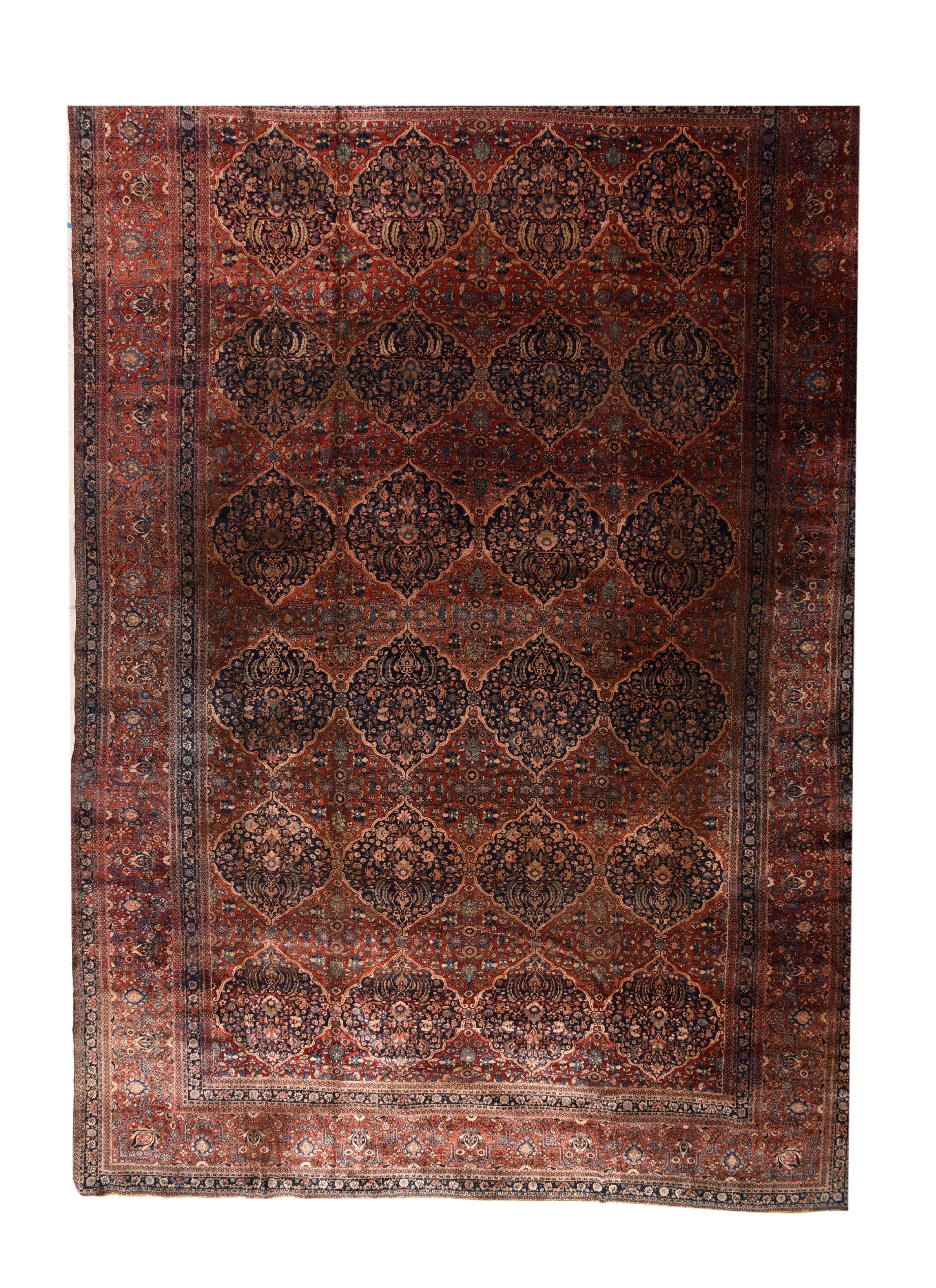 Antique Mohtasham Kashan Rug 13'3'' x 20'4''