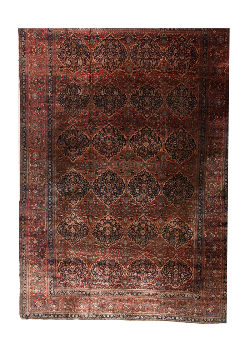 Antique Mohtasham Kashan Rug 13'3'' x 20'4''