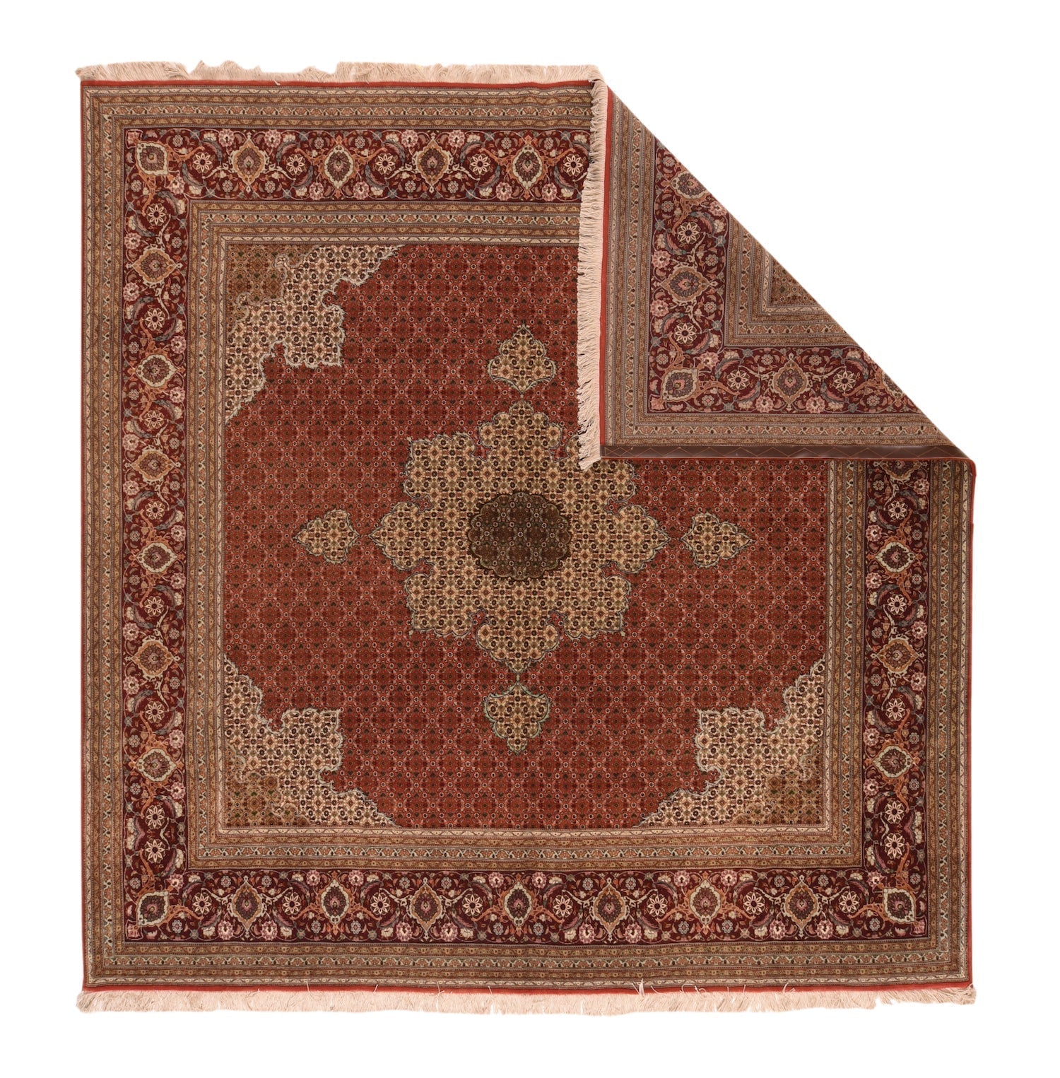 Extremely Fine  Tabriz Wool & Silk Rug 8'2'' x 8'2''