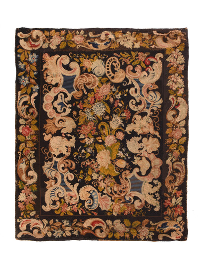 Antique Needle Point Rug 5'2'' x 6'4''