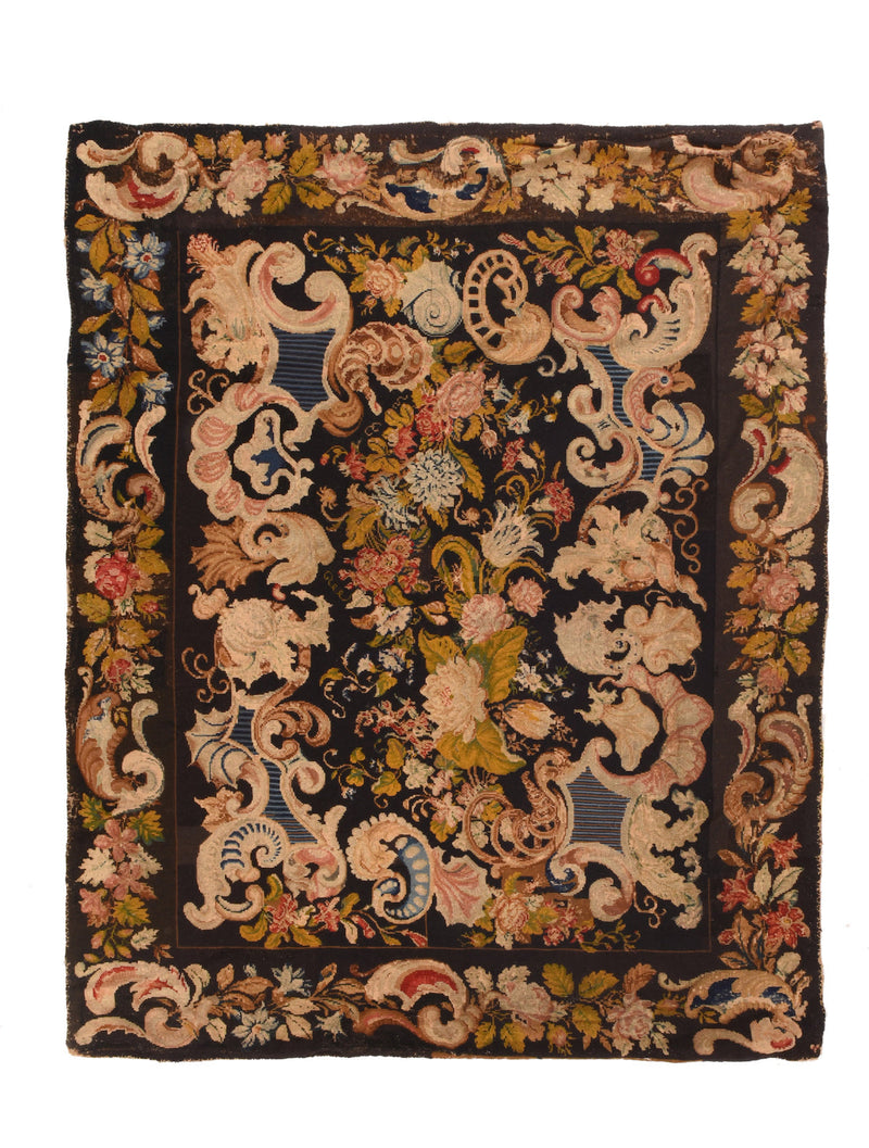 Antique Needle Point Rug 5'2'' x 6'4''
