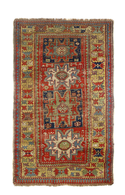 Antique Caucasian Lezgi Rug 4'0'' x 6'9''
