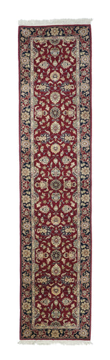 India Tabriz Wool & Silk on Cotton 2'3''x10'