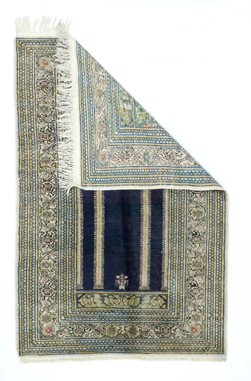 Turkish Silk Prayer Silk on Silk 3' x 4'4''