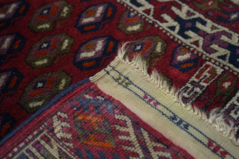 Antique Yamud Bokara Rug 3'5'' x 4'2''