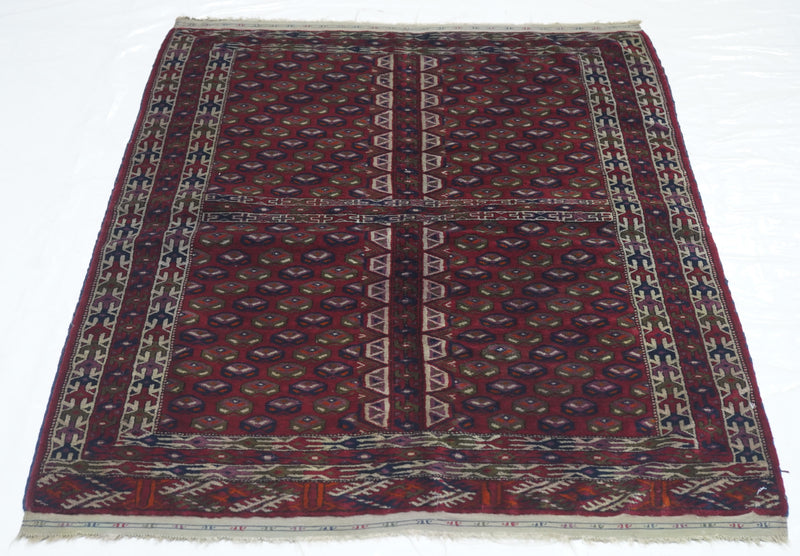 Antique Yamud Bokara Rug 3'5'' x 4'2''