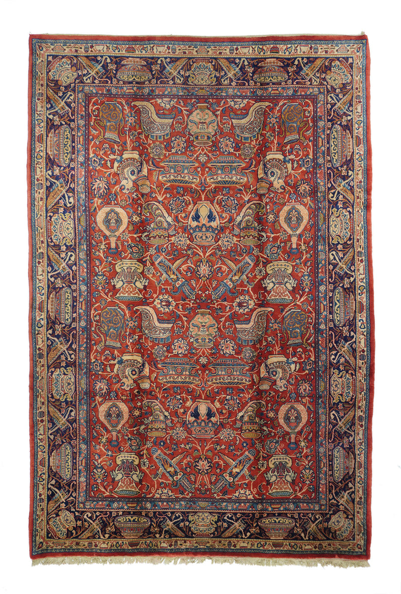 Persian Sarouk Wool on Cotton 6'11'' x 10'11''