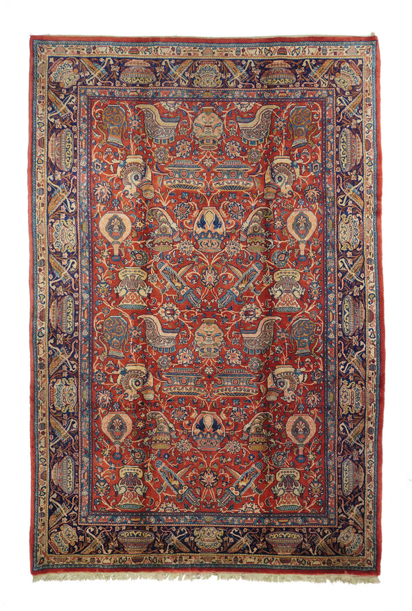 Iran Persian Sarouk Wool on Cotton 6'11''x10'11''