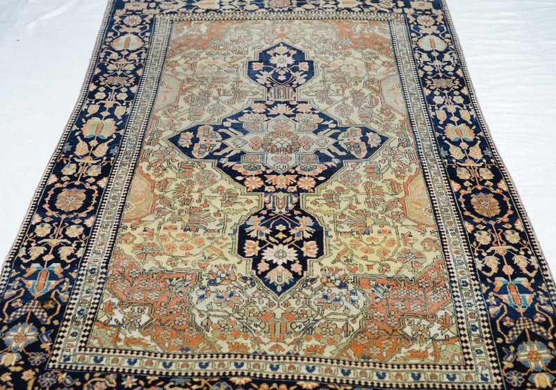 Antique Mohtasham Kashan Rug 3'11'' x 6'7''