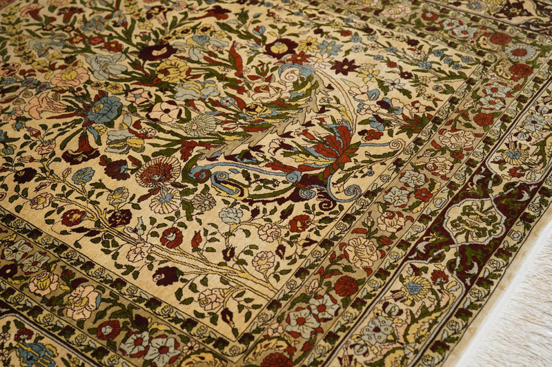 Turkish Silk on silk 3'5'' x 4'11''