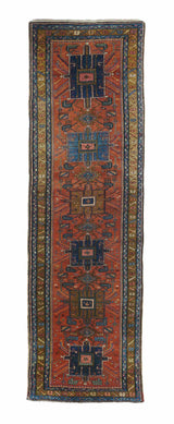 Heriz Wool on Cotton 3'5''x10'4''