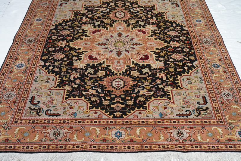 Persian Tabriz Wool & Silk on Cotton 5' x 6'