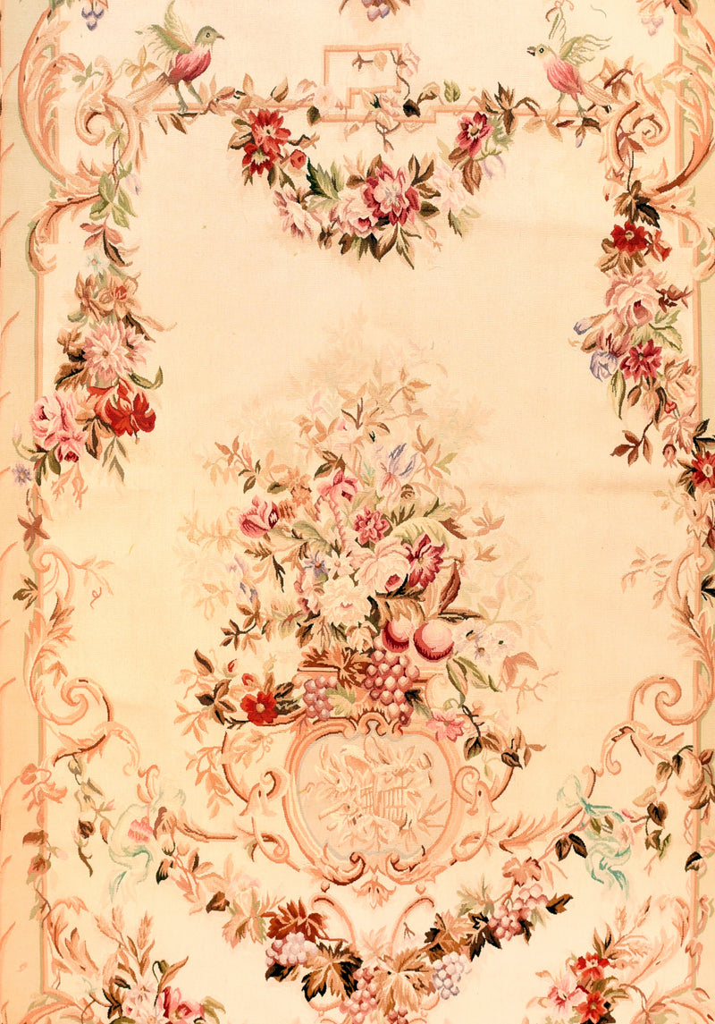Vintage French Aubusson Design Panel Tapestry 4'5" x 8'10"