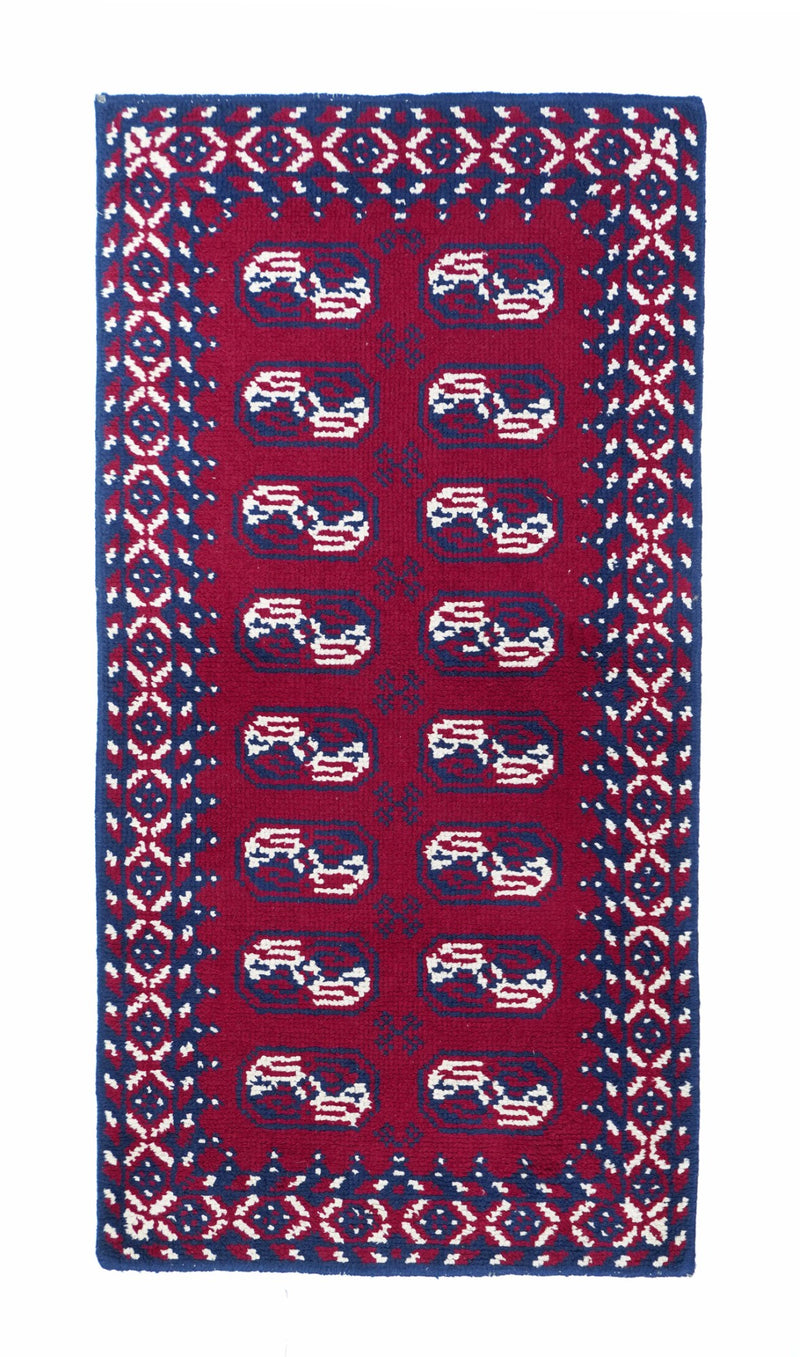 Morocco Afghan Bokhara  ( Bukhara )Rug Wool on Cotton 3'x6'