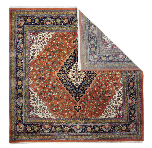 Vintage Tabriz Design Indian Rug