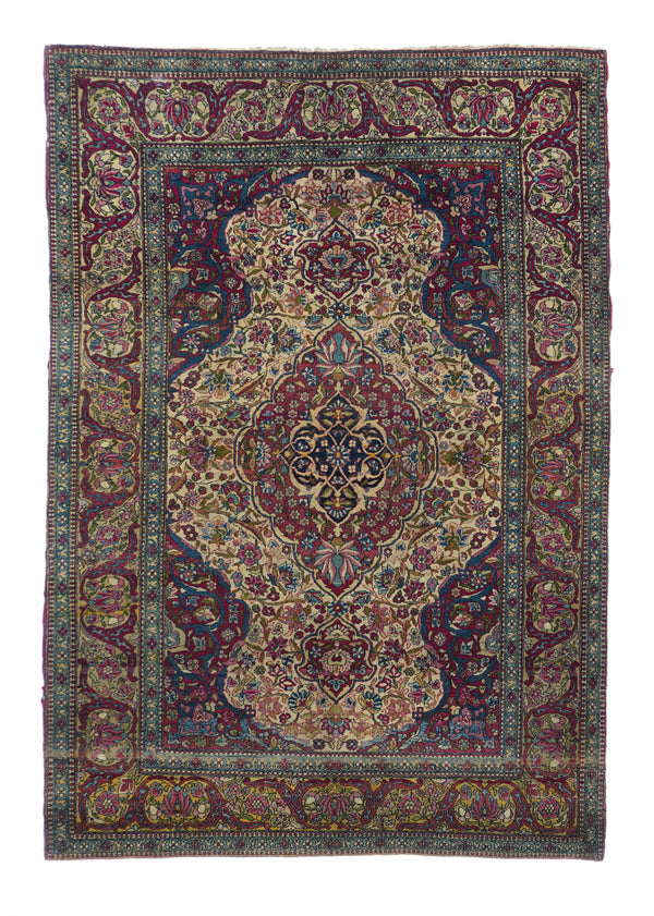 Antique Ivory Isfahan Rug
